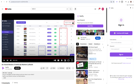 VeeFly YouTube Chrome Extension