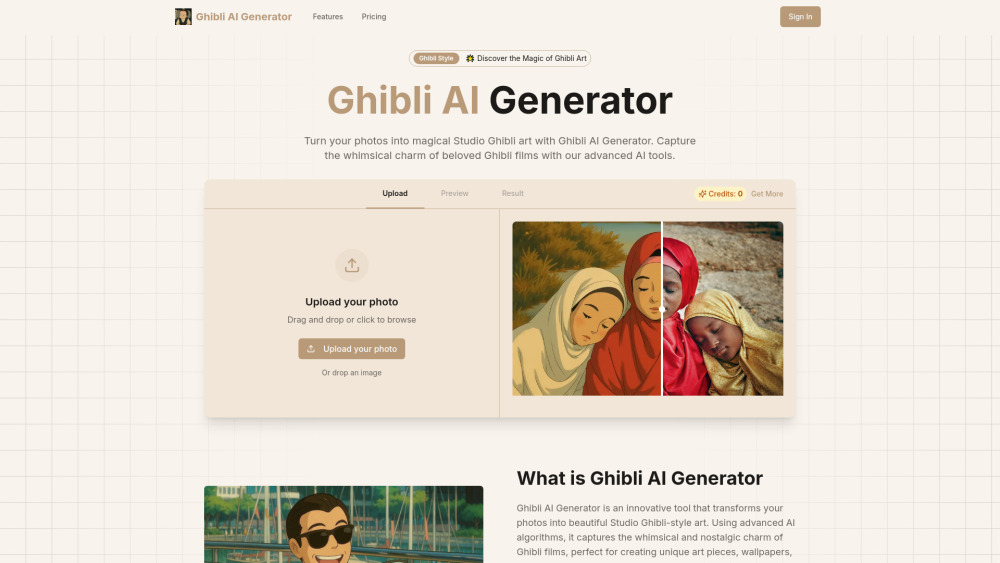 Ghibli AI Generator Preview