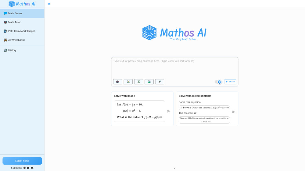 Mathos ai math solver calculator free ai math solver for students