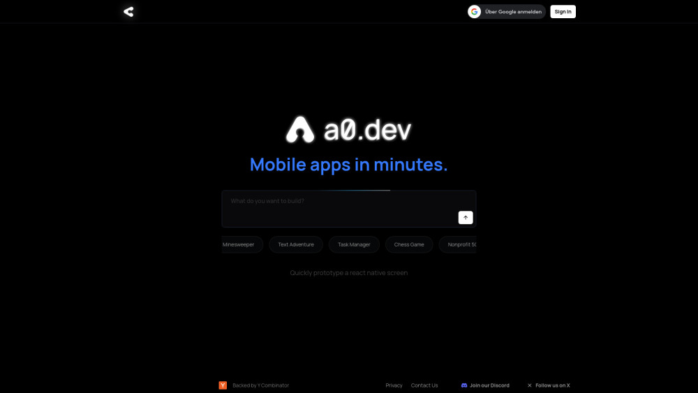 a0.dev Preview