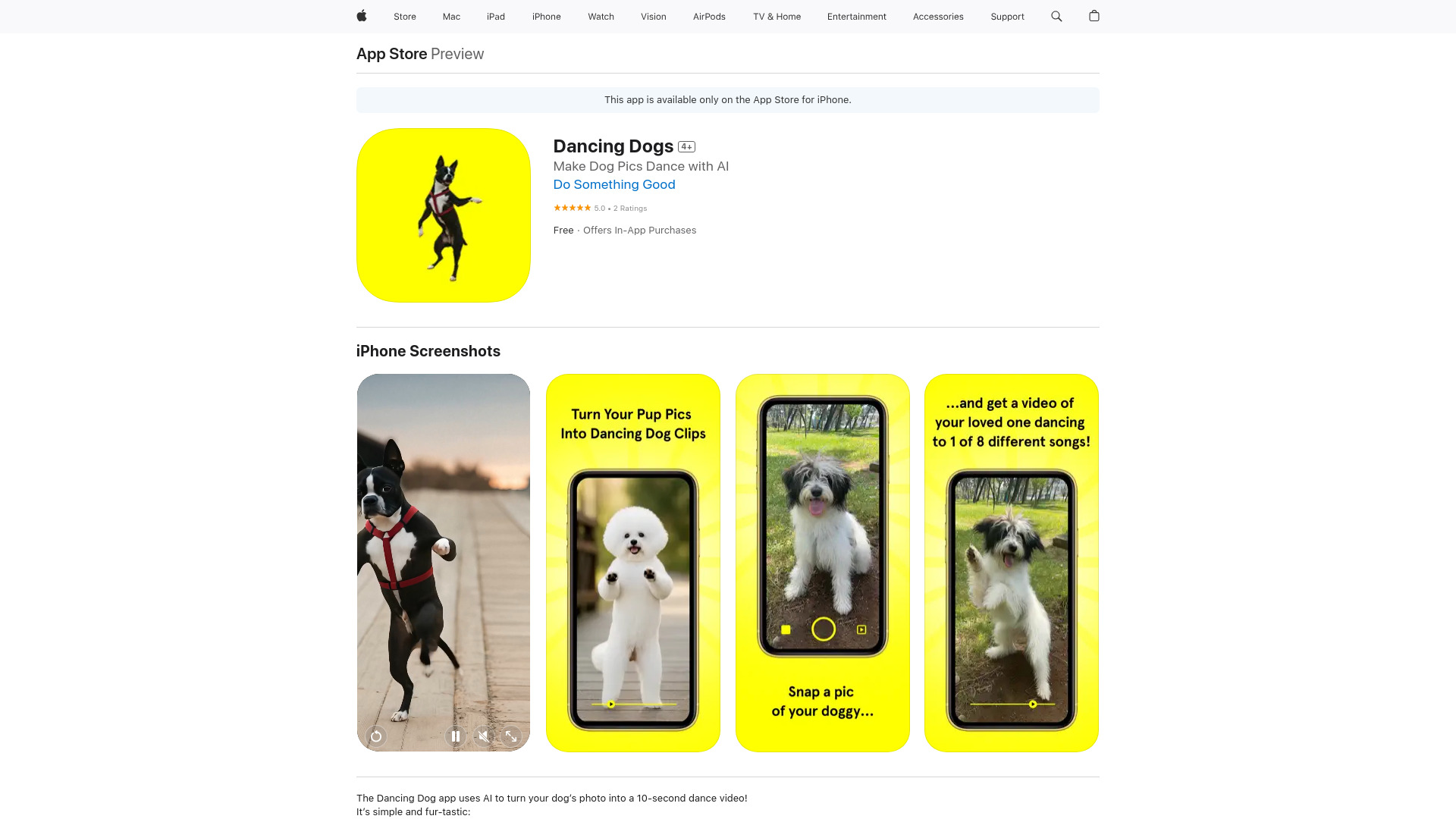 Dancing Dogs app screenshot
