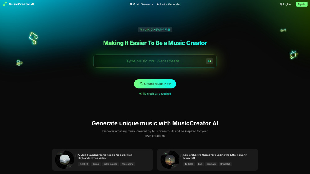 MusicCreator AI Preview