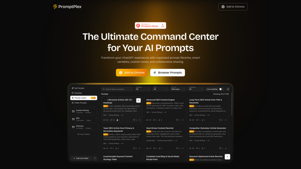 PromptPlex: 흩어진 AI 프롬프트, 이제 라이브러리처럼 관리하세요! 궁극의 툴킷 리뷰