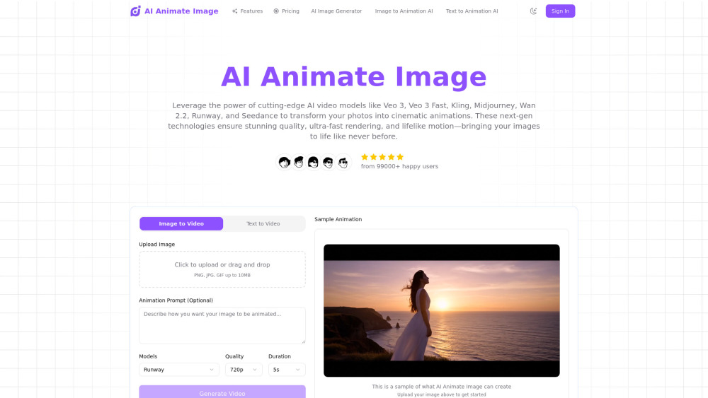 AI Animate Image - 당신의 정적인 사진에 숨을 불어넣는 혁신적인 AI 애니메이션 도구