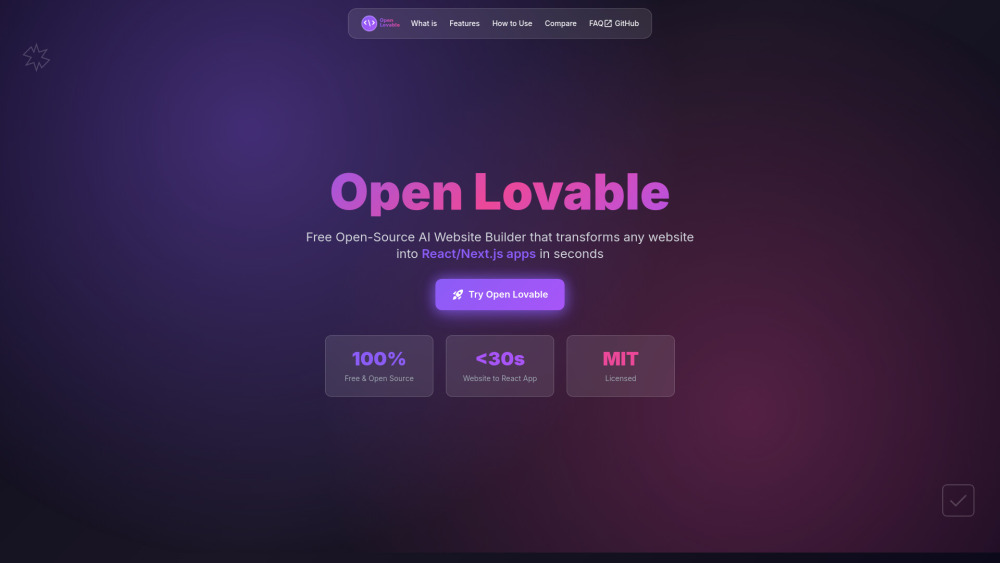 Open Lovable - 모든 웹사이트를 React/Next.js 앱으로 변환하는 혁신적인 오픈소스 AI