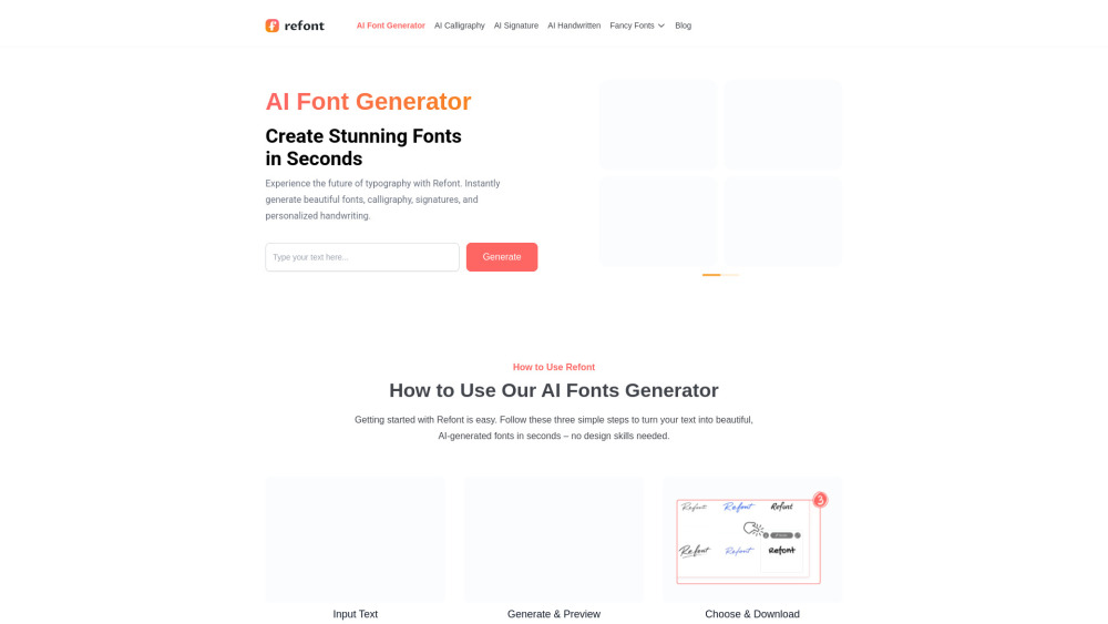 refont.ai - 평범한 텍스트를 예술로, AI 캘리그래피 & 서명 생성기 완벽 리뷰