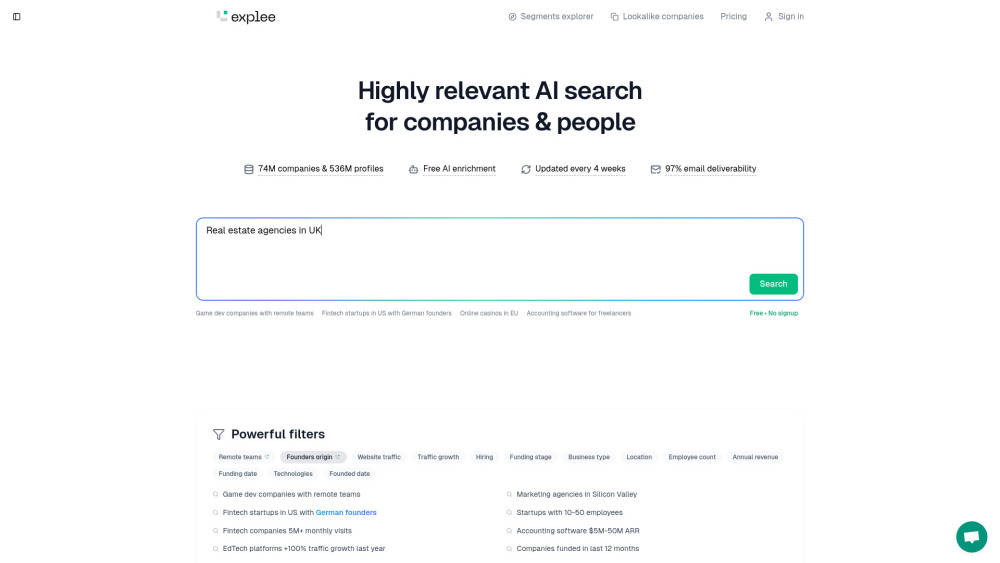 Explee - 단 한 문장으로 이상적인 B2B 리드를 발굴하는 AI 영업 비서