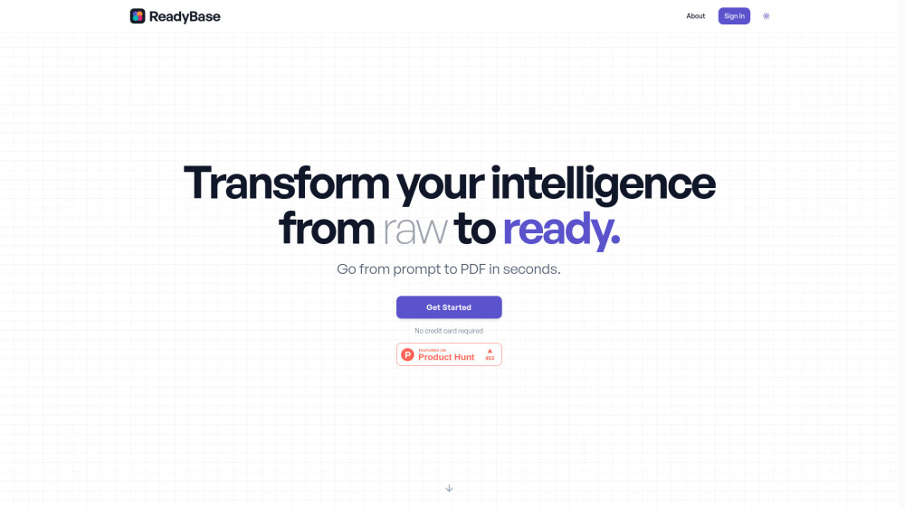 ReadyBase - 복잡한 데이터와 아이디어를 단 몇 초 만에 전문가급 PDF로 완성하는 비결