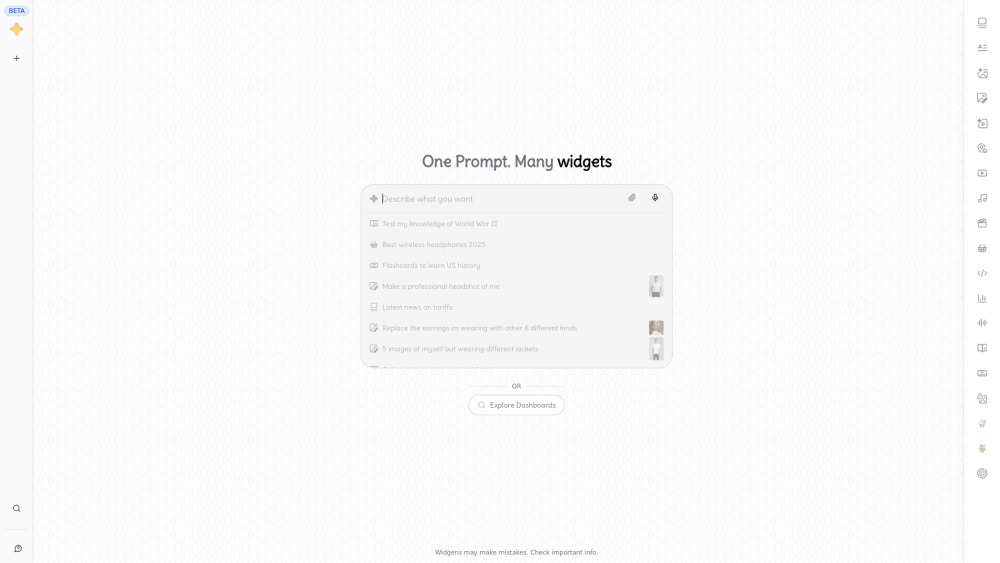 Widgens 리뷰: 검색, 학습, 창작을 하나로, 최초의 