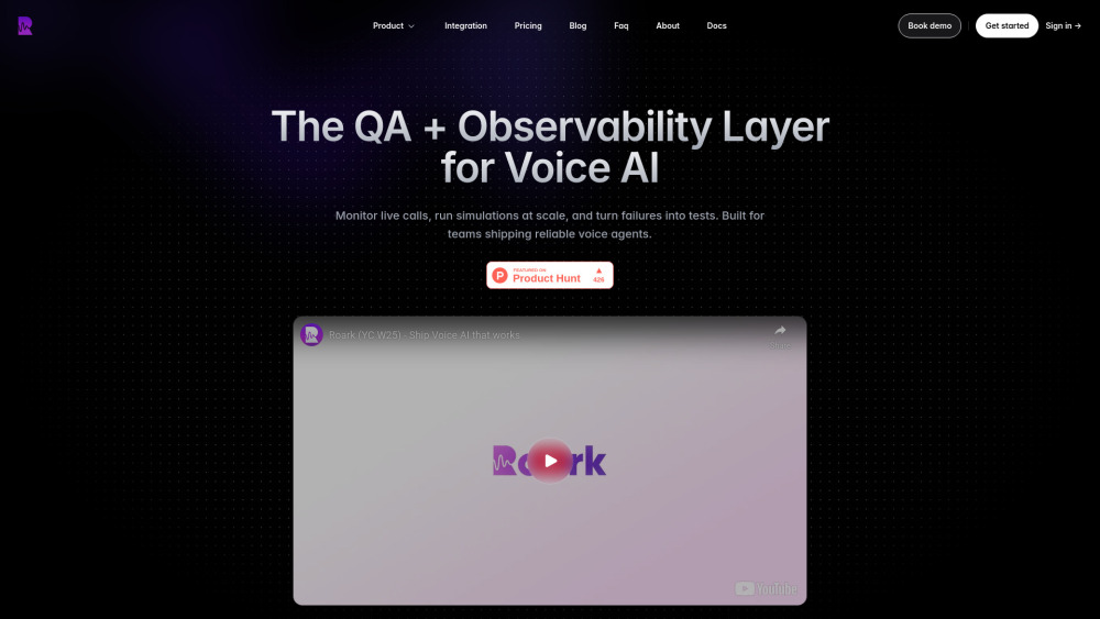 Roark: 신뢰도 100% Voice AI 에이전트를 위한 필수 QA 및 관찰 가능성 플랫폼