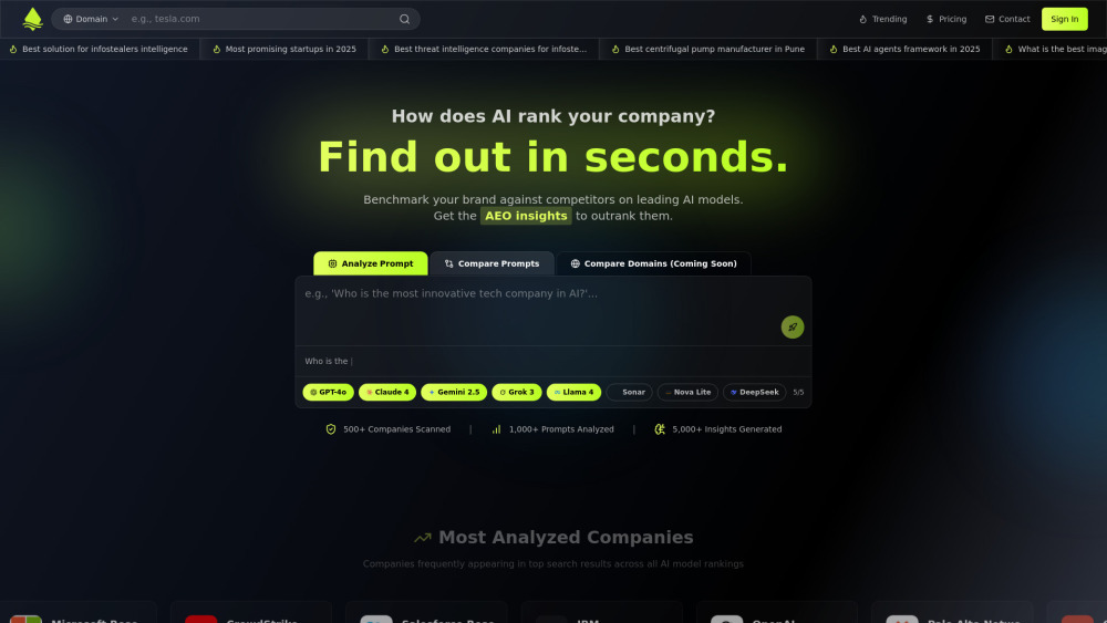 SpotRank: AI 답변 최적화(AEO), 실행 가능한 인사이트로 경쟁에서 앞서나가세요