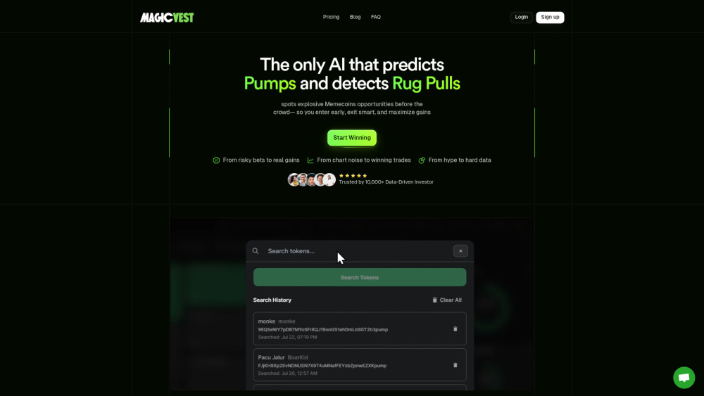 MagicVest - 암호화폐 시장의 펌핑과 러그풀, AI로 완벽 예측하는 유일한 방법