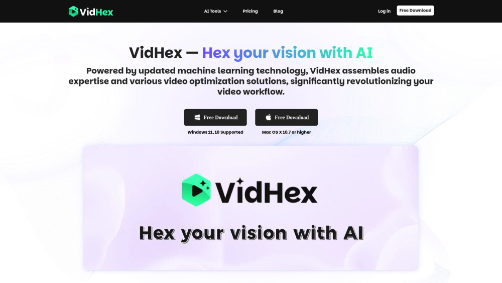 VidHex AI Video Enhancer - 당신의 모든 영상을 전문가급으로 탈바꿈시키는 올인원 AI 솔루션