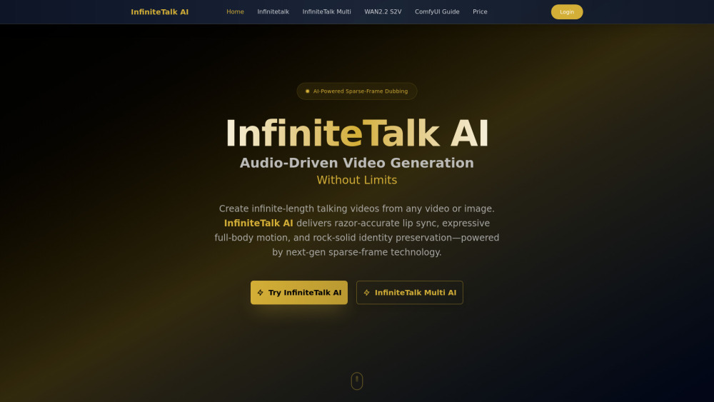 InfiniteTalk AI - 오디오 하나로 영상에 생명을: 혁신적인 전신 더빙 생성기