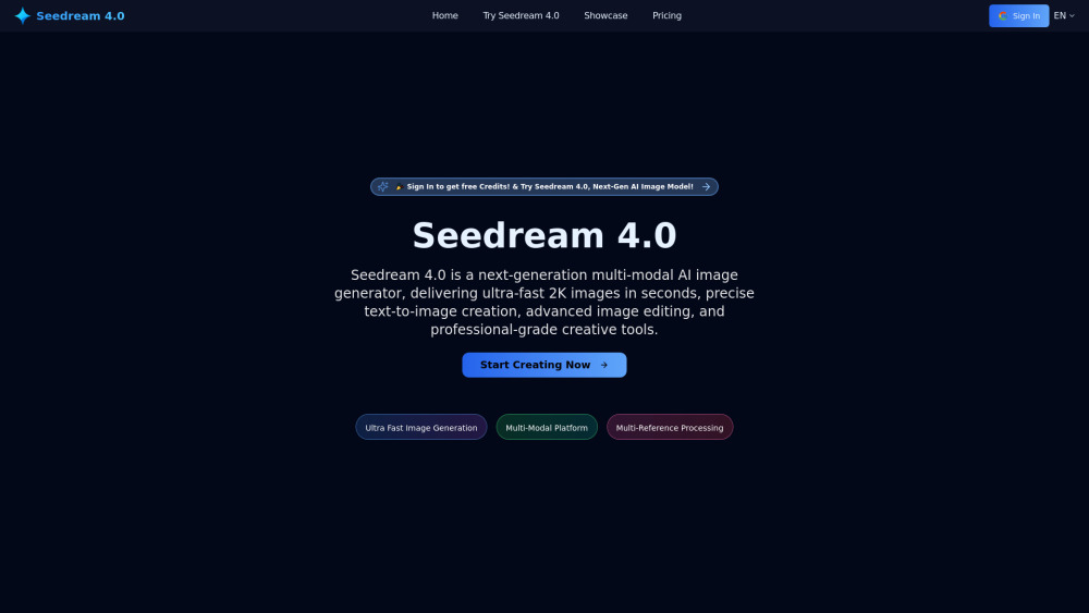 Seedream 4.0 - 당신의 상상을 2K 이미지로, 차세대 멀티모달 AI 이미지 생성 & 편집기