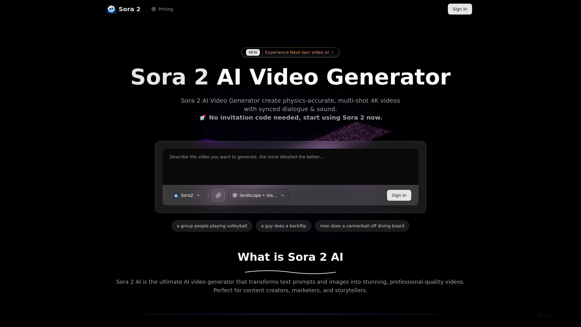 Sora 2 AI Video Generator | 4K & Synced Audio screenshot