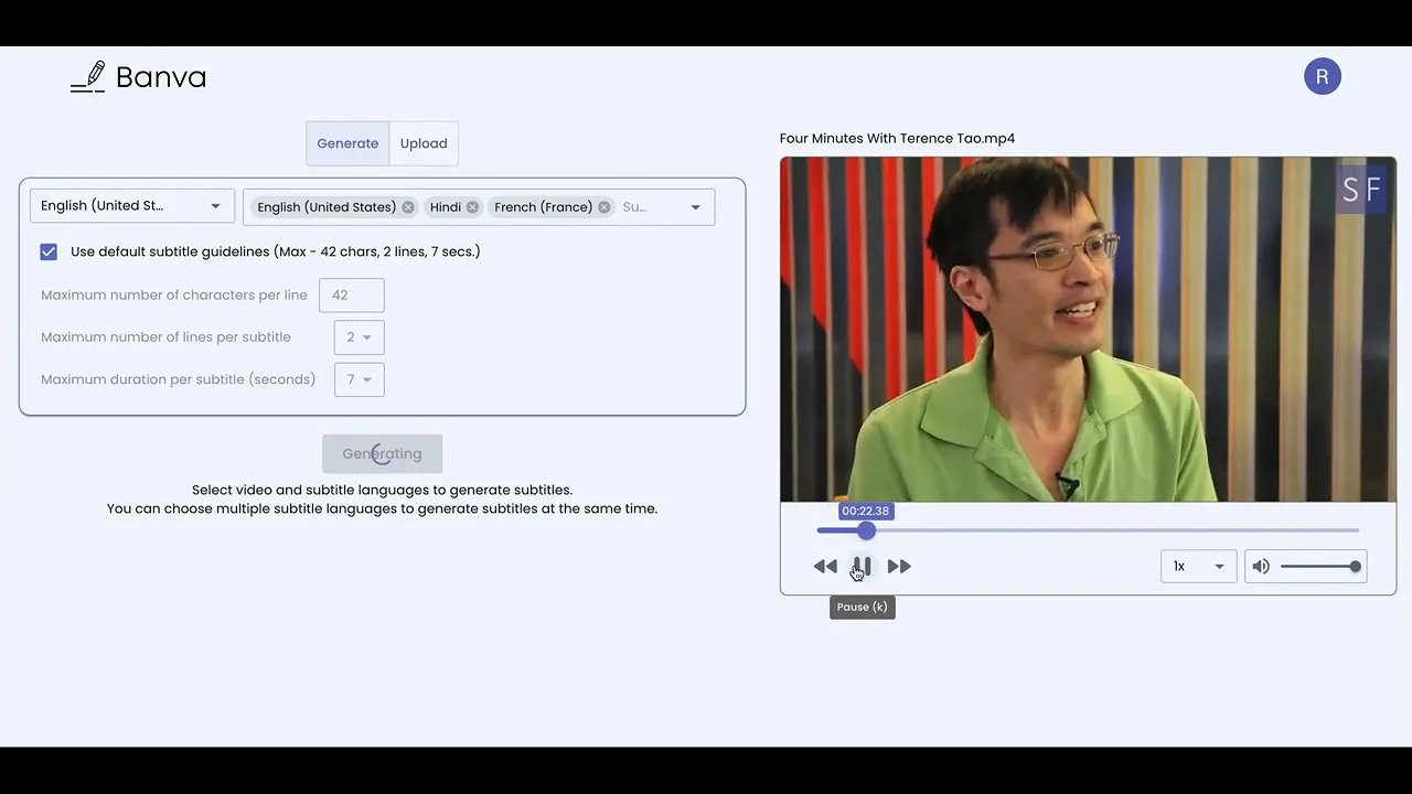 Banva Subtitling Demo
