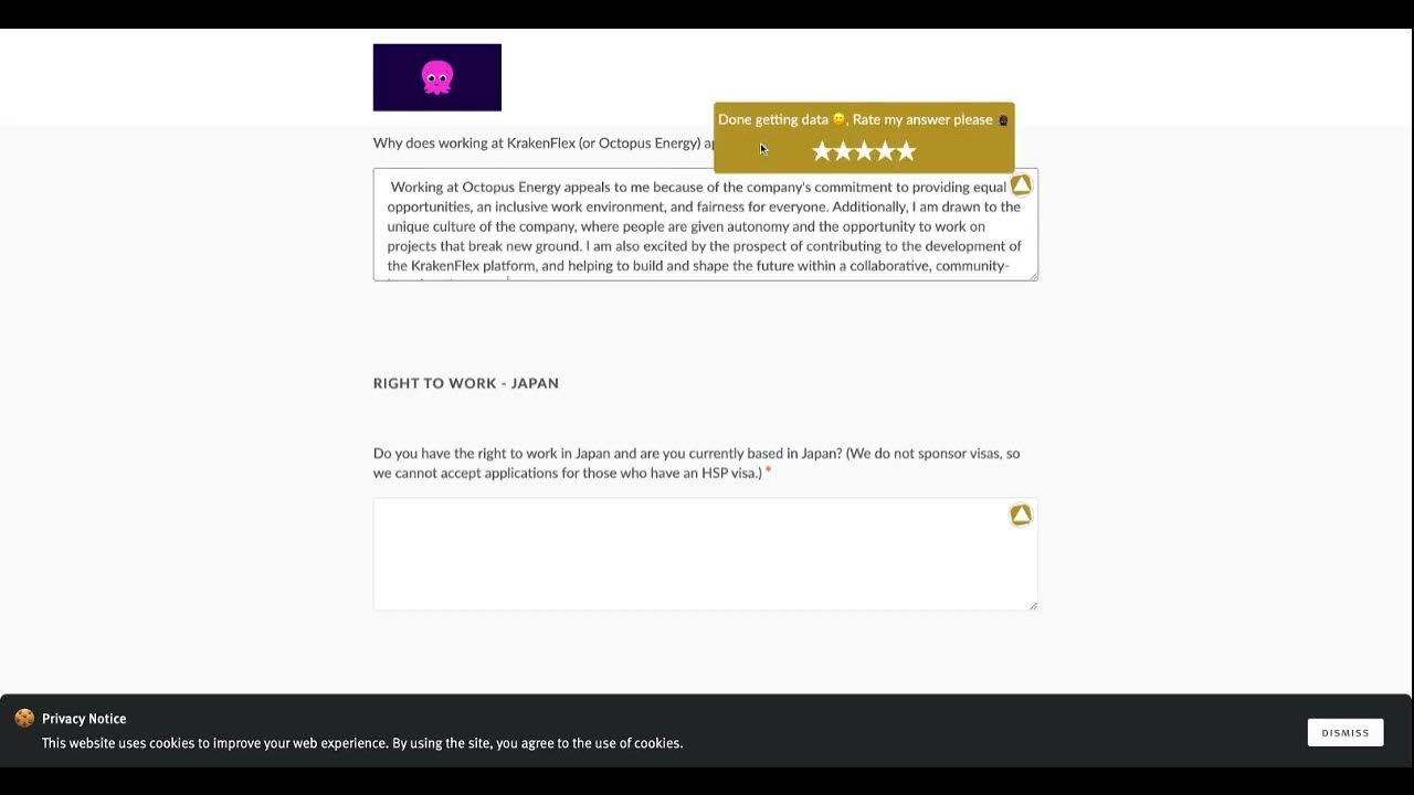 Job application with applyish.com