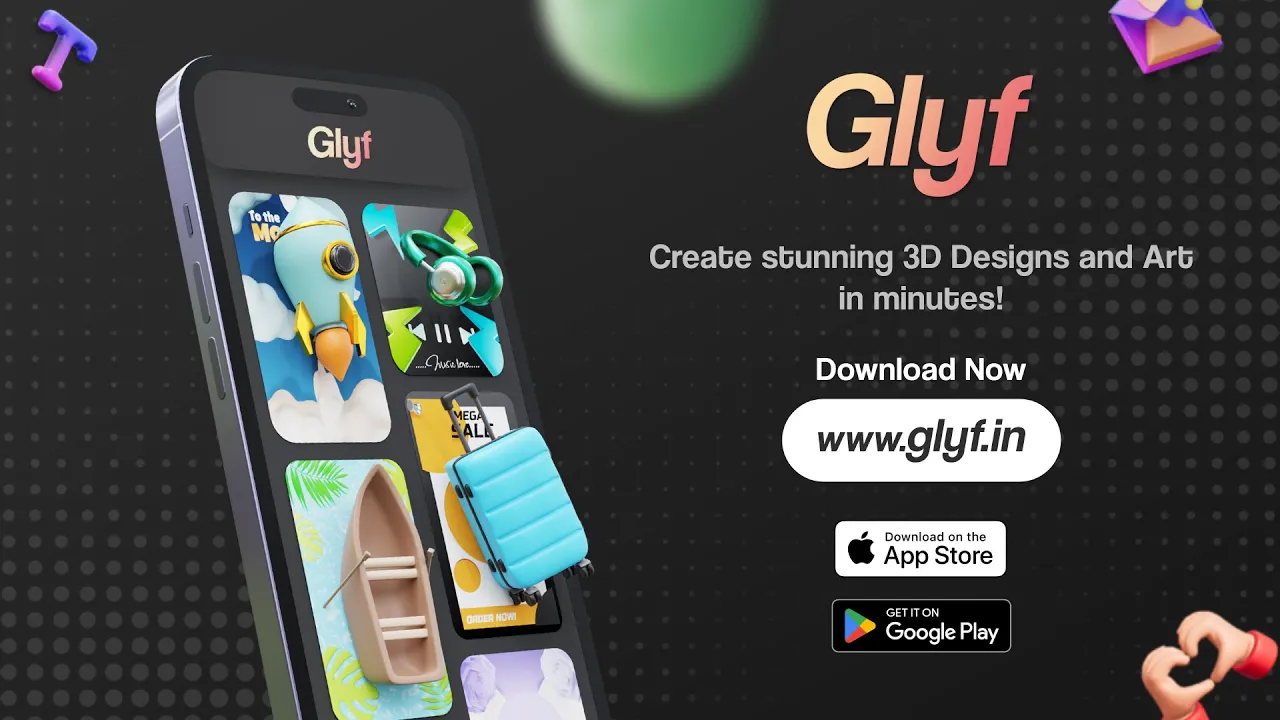 Create stunning 3D Designs on your phone | Glyf 3D App