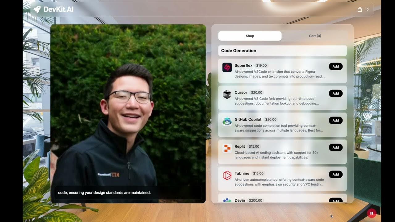 DevKit.Ai | a shopping assistant built by Superflex.ai and powered by Simli's AI OpenAI Realtime.