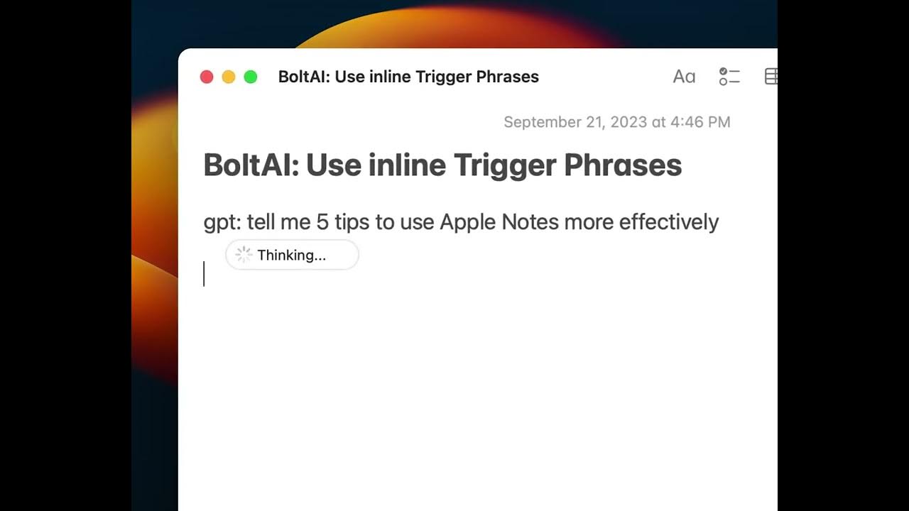BoltAI Inline Trigger