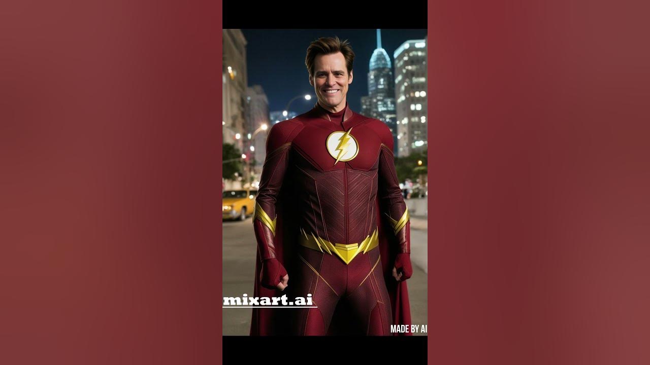 Jim Carrey but as the Flash from the DC universe. #shorts #shortsvideo #aiart #art #ai #dc #flash