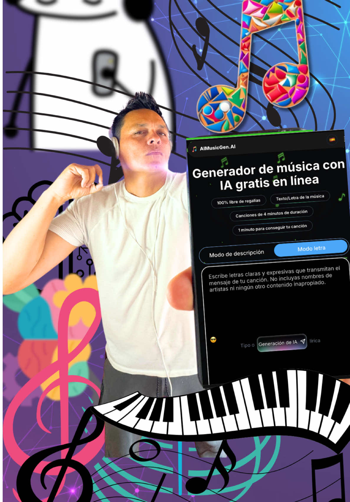 Vamos a hacer música con #InteligenciaArtificial La página es www.aimusicgen.ai así que vamos a hacer jingles o música de fondo. Cuéntame en comentarios si ya lo hiciste . . . . #Robot #Scifi #Espectáculo #Ciencia #Innovación