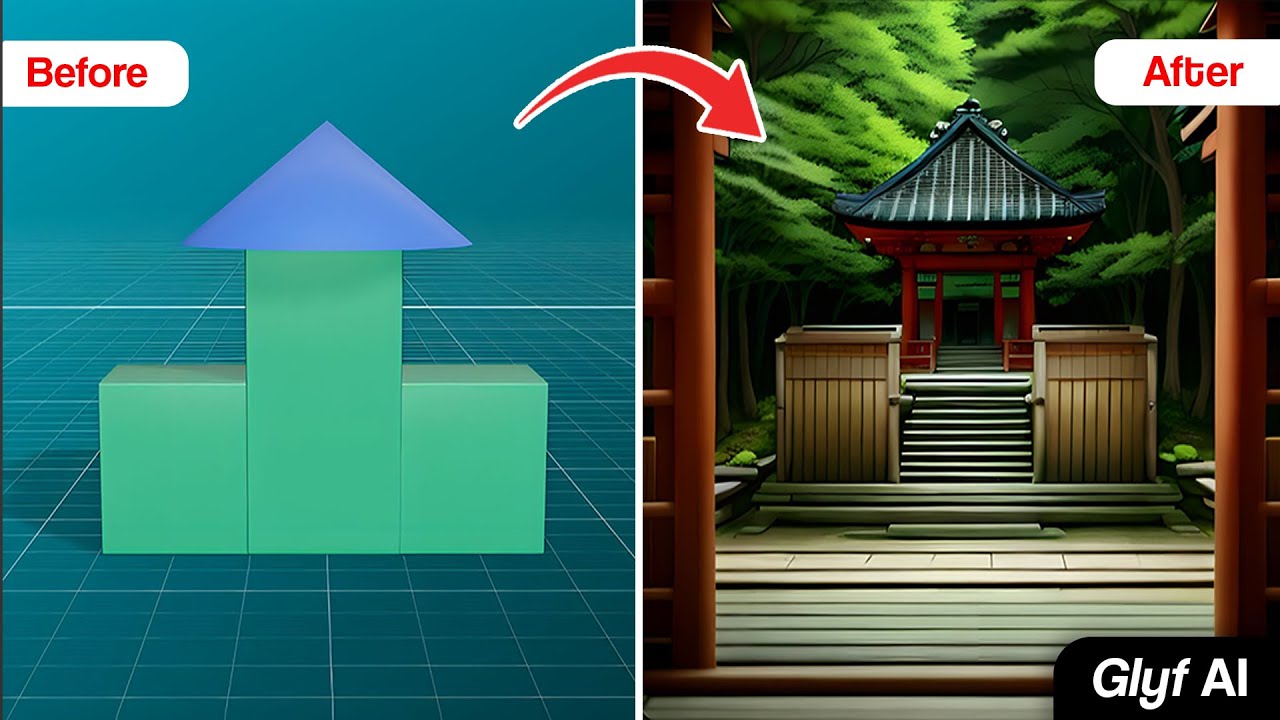 Convert basic 3D design to mind blowing ART with AI | Glyf AI