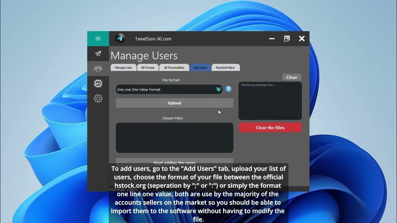 Adding Users to the Software