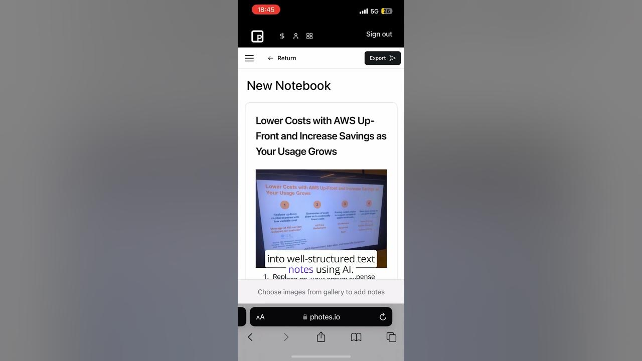Photes.io - Turn your photos and images into text notes within notion and google docs